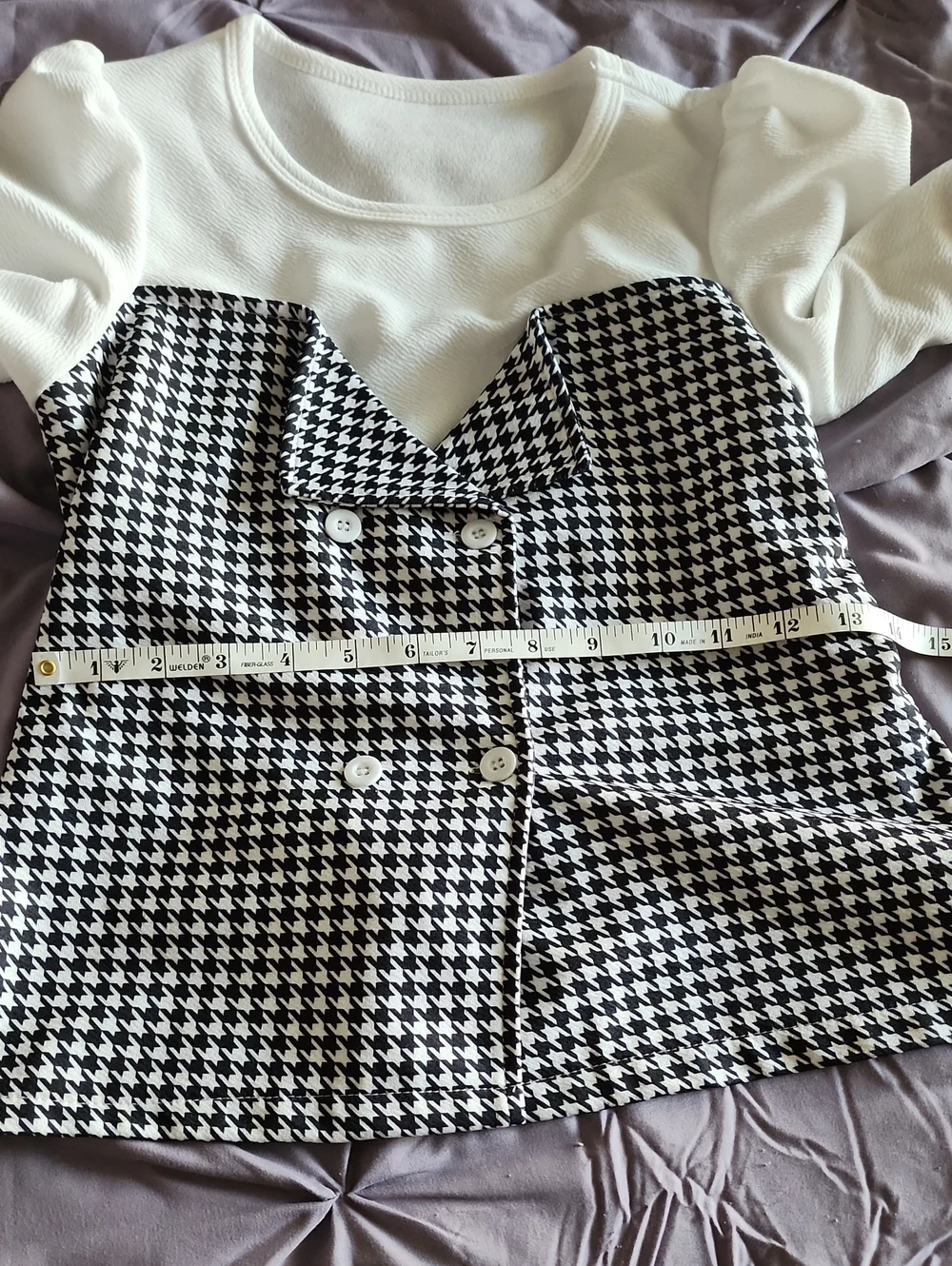 Houndstooth Two-Piece Pant Set 🤍🖤